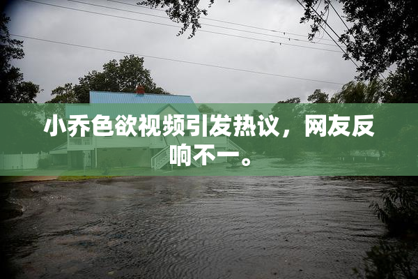 小乔色欲视频引发热议，网友反响不一。