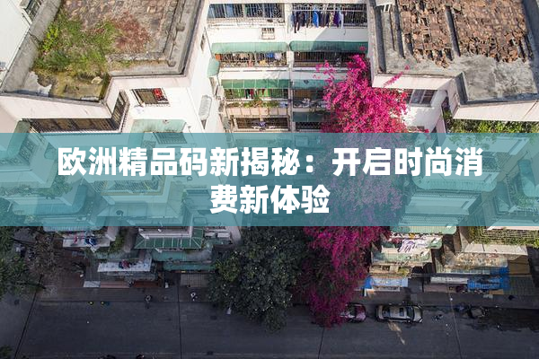 欧洲精品码新揭秘：开启时尚消费新体验