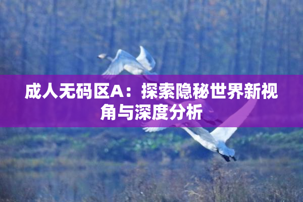 成人无码区A：探索隐秘世界新视角与深度分析