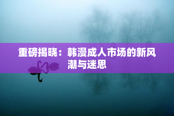 重磅揭晓：韩漫成人市场的新风潮与迷思