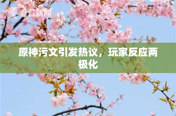 原神污文引发热议，玩家反应两极化