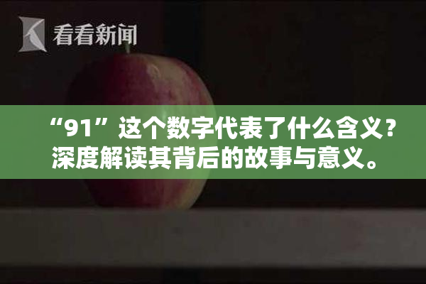 “91”这个数字代表了什么含义？深度解读其背后的故事与意义。