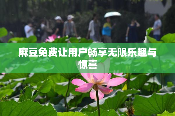 麻豆免费让用户畅享无限乐趣与惊喜