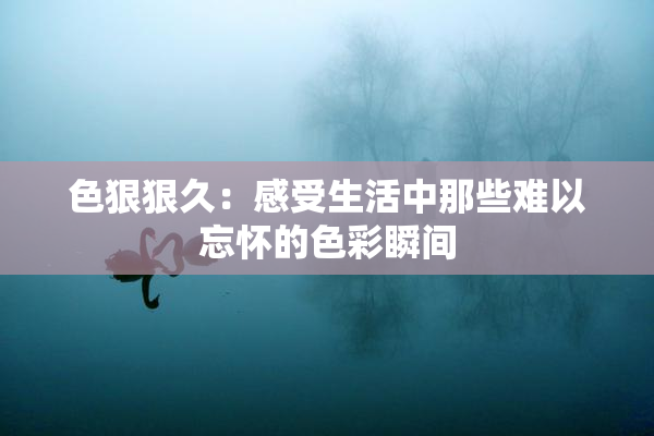 色狠狠久：感受生活中那些难以忘怀的色彩瞬间